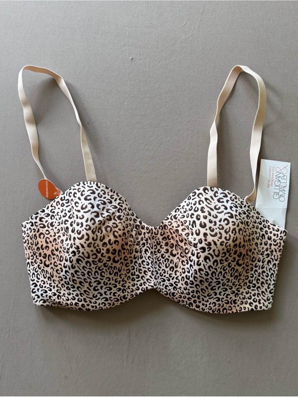 Gillian & Omali Cheetah Print lightly padded strapless convertible bra